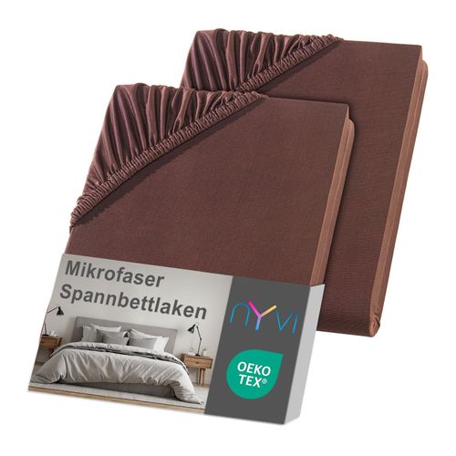 4255636636895 - NYVI Spannbettlaken DreamScience Mikrofaser - Weich & Anschmiegsam Rundumgummizug Bügelfrei Farbebraun Größe90x200 - 100x200 cm (2er Pack) 4255636636895 - NYVI Spannbettlaken DreamScience Mikrofaser - Weich & Anschmiegsam Rundumgummizug Bügelfrei Farbebraun Größe90x200 - 100x200 cm (2er Pack)