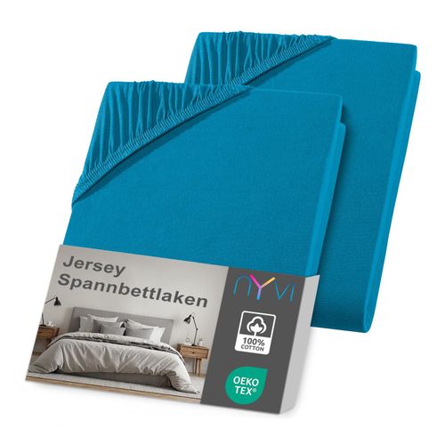 4255636636154 - NYVI Jersey Spannbettlaken DreamScience für Matratzen bis 22 cm Höhe - Weich & Anschmiegsam Rundumgummizug Bügelfrei Farbepetrol Größe180x200 - 200x200 cm (2er Pack) 4255636636154 - NYVI Jersey Spannbettlaken DreamScience für Matratzen bis 22 cm Höhe - Weich & Anschmiegsam Rundumgummizug Bügelfrei Farbepetrol Größe180x200 - 200x200 cm (2er Pack)