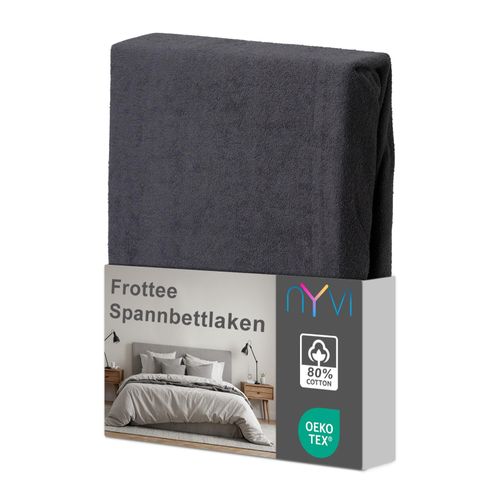 4255636634235 - NYVI Spannbettlaken DreamScience Frottee - Warm und Kuschelig hohe Feuchtigkeitsaufnahme schnell trocknend - Frottier Spannbetttuch Bettlaken Farbeanthrazit Größe180x200 - 200x200 cm 4255636634235 - NYVI Spannbettlaken DreamScience Frottee - Warm und Kuschelig hohe Feuchtigkeitsaufnahme schnell trocknend - Frottier Spannbetttuch Bettlaken Farbeanthrazit Größe180x200 - 200x200 cm