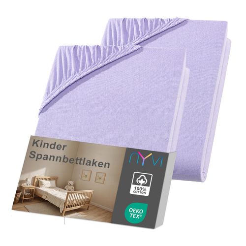 4255636635324 - NYVI Kinder Spannbettlaken Junior für Kinderbettmatratzen bis 12cm Höhe - Weich & Anschmiegsam Rundumgummizug Bügelfrei Farbeflieder Größe70x140 cm (2er Pack) 4255636635324 - NYVI Kinder Spannbettlaken Junior für Kinderbettmatratzen bis 12cm Höhe - Weich & Anschmiegsam Rundumgummizug Bügelfrei Farbeflieder Größe70x140 cm (2er Pack)
