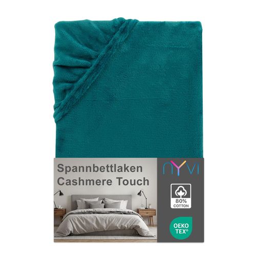 4255636635126 - NYVI Spannbettlaken DreamScience Cashmere Touch Spannbetttuch - Kuschelweiches & Wärmendes Bettlaken für Matratzenhöhe bis zu 22 cm Farbepetrol Größe180x200 - 200x200 cm 4255636635126 - NYVI Spannbettlaken DreamScience Cashmere Touch Spannbetttuch - Kuschelweiches & Wärmendes Bettlaken für Matratzenhöhe bis zu 22 cm Farbepetrol Größe180x200 - 200x200 cm
