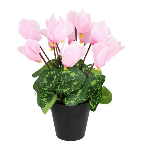 4019844819972 - Kunstblume IGEA Alpenveilchen im Topf rosa (hellrosa) B20cm H28cm L18cm Polyester Kunstpflanzen Künstliche Blume Dekopflanze Kunstpflanze Pflanze Primeln Seidenblume
