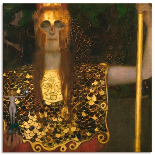 4055327951555 - Wandbild ARTLAND Pallas Athene Bilder Gr B H 100 cm x 100 cm Leinwandbild Götter quadratisch 1 St braun Bild Poster Bilder als Leinwandbild Wandaufkleber oder in versch Größen