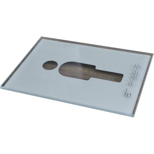 4060081708352 - Türschild Piktogramm WC Braille HxB 148 x 105 mm Herren kaiserkraft