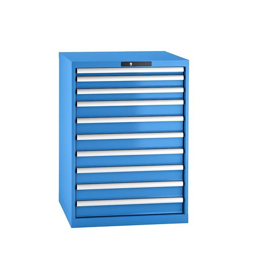 7612269000955 - LISTA Schubladenschrank Stahlblech HxB 1000 x 717 mm 10 Schubladen lichtblau 7612269000955 - LISTA Schubladenschrank Stahlblech HxB 1000 x 717 mm 10 Schubladen lichtblau