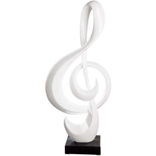 4063387596012 - Dekoobjekt CASABLANCA BY GILDE Skulptur Notenschlüssel weiß H 83 cm weiß B38cm H83cm T15cm Kunstharz Marmor Dekofiguren