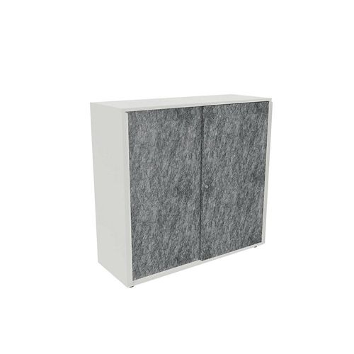 0089336799949 - Schiebetürenschrank NEOTEX mit Akustik-Front HxBxT 1150 x 1200 x 440 mm Front granitgrau kaiserkraft