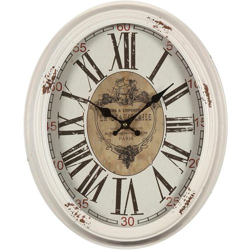 4050223846547 - Wanduhr La Beaujolaise Wanduhr 47cm weiß B38cm H46cm T6cm Wanduhren