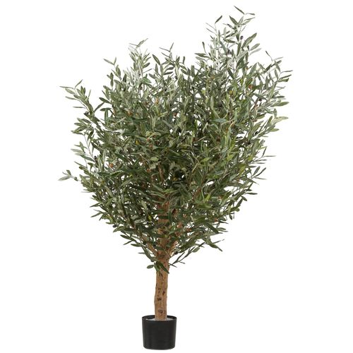 4064118353874 - Kunstbaum CREATIV GREEN Olive grün H160cm Kunststoff Kunstpflanzen mit echtem Holzstamm
