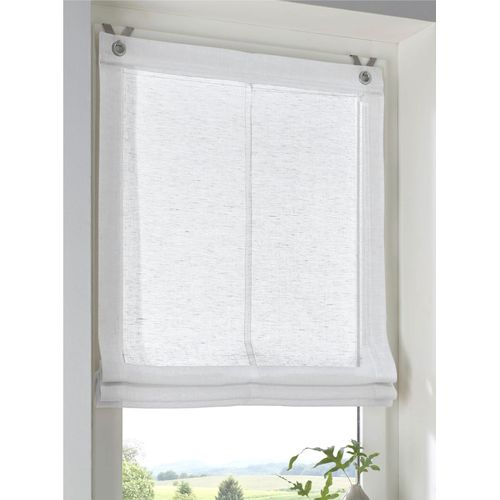 4016478985004 - Raffrollo KUTTI Brondby Gr 1 weiß B45cm H140cm Obermaterial 100% Polyester Raffrollos Leinenoptik lichtfilternd Edelstahlhaken 4016478985004 - Raffrollo KUTTI Brondby Gr 1 weiß B45cm H140cm Obermaterial 100% Polyester Raffrollos Leinenoptik lichtfilternd Edelstahlhaken