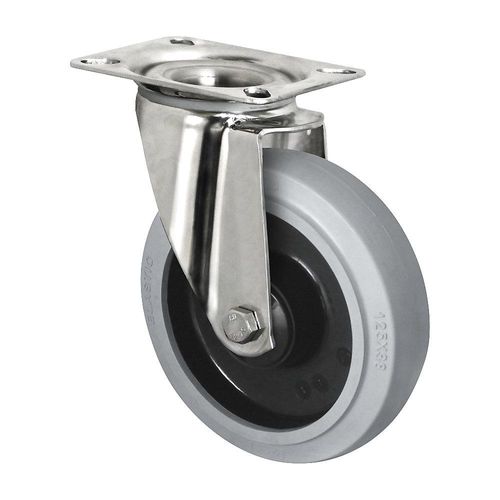 4260565398639 - Elastik-Reifen auf PA-Felge Edelstahlgehäuse Rad-Ø x Breite 200 x 46 mm ab 2 Stk Lenkrolle Kugellager kaiserkraft 4260565398639 - Elastik-Reifen auf PA-Felge Edelstahlgehäuse Rad-Ø x Breite 200 x 46 mm ab 2 Stk Lenkrolle Kugellager kaiserkraft