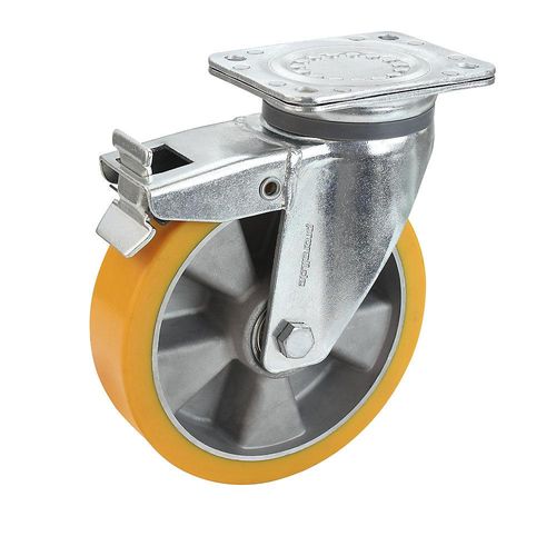 4250615287938 - PU-Reifen auf Alu-Felge Rad-Ø x Breite 160 x 50 mm Lenkrolle mit Doppelstopp Proroll 4250615287938 - PU-Reifen auf Alu-Felge Rad-Ø x Breite 160 x 50 mm Lenkrolle mit Doppelstopp Proroll