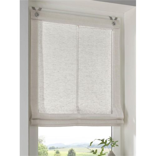 4016478985042 - Raffrollo KUTTI Brondby Gr 1 grau (taupe) B45cm H140cm Obermaterial 100% Polyester Raffrollos Leinenoptik lichtfilternd Edelstahlhaken