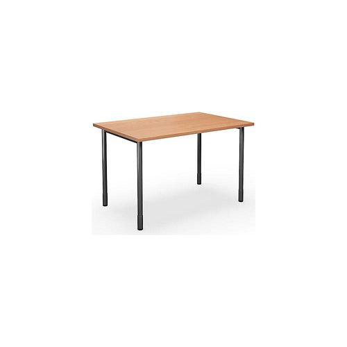 4061753261878 - Mehrzwecktisch DUO-C gerade Platte HxT 700 - 800 x 800 mm Breite 1200 mm Buche schwarz kaiserkraft