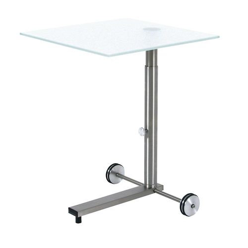 4050558000720 - Beistelltisch fahrbar LxB 450 x 450 mm Höhe 485 - 650 mm Glasplatte satiniert kaiserkraft 4050558000720 - Beistelltisch fahrbar LxB 450 x 450 mm Höhe 485 - 650 mm Glasplatte satiniert kaiserkraft