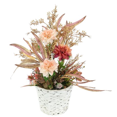 4019844823993 - Kunstblume IGEA Blumenarrangement Dahlien\ lila (mauve) B38cm H60cm L30cm Polyester Kunstpflanzen Im Topf Künstliche Blumen Deko Gesteck Herbstdeko Kunstpflanze