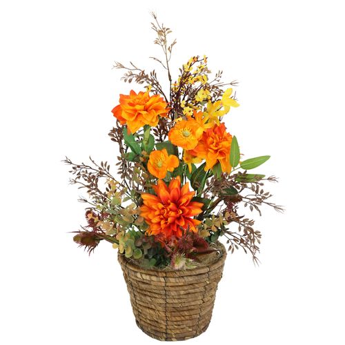 4019844824013 - Kunstblume IGEA Blumenarrangement Dahlien\ gelb (gelb orange) B40cm H55cm L30cm Polyester Kunstpflanzen Im Topf Künstliche Blumen Deko Gesteck Herbstdeko Kunstpflanze