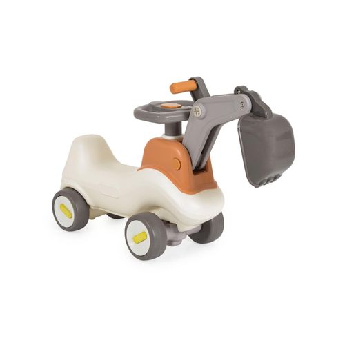 3801005601974 - Rutschfahrzeug Bumpy 3 in 1 Bagger Schaufel Schaukelfunktion Schiebeauto grau