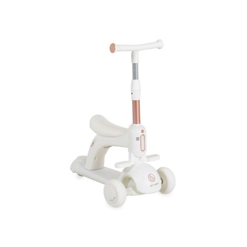 3800146229641 - Byox Kinderroller Velvet Royal 2 in 1 Laufrad Musik- und Lichteffekte Fußstütze weiß