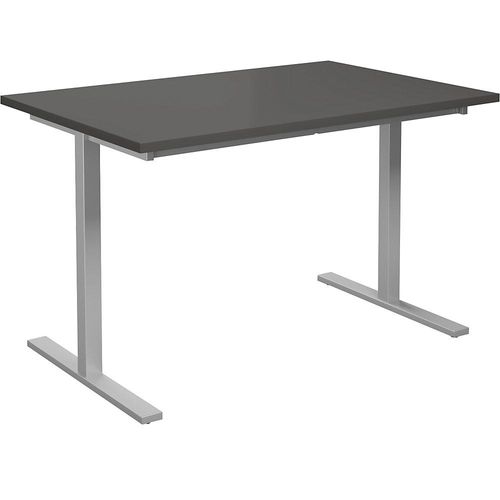 4061753263384 - Mehrzwecktisch DUO-T gerade Platte HxT 740 x 800 mm Breite 1200 mm dunkelgrau silber kaiserkraft