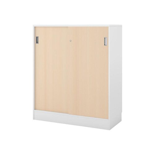 5905745101461 - Schrank Chicago mit Schiebetüren HxBxT 1353 x 1215 x 400 mm weiß gebürstet   Birke kaiserkraft