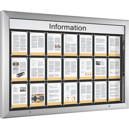 4260256790322 - Schaukasten für Innen- und Außenbereich Querformat Übergröße BxH 1600 x 1025 mm Türöffnung 90° nach oben Rückwandfarbe Anthrazitgrau kaiserkraft