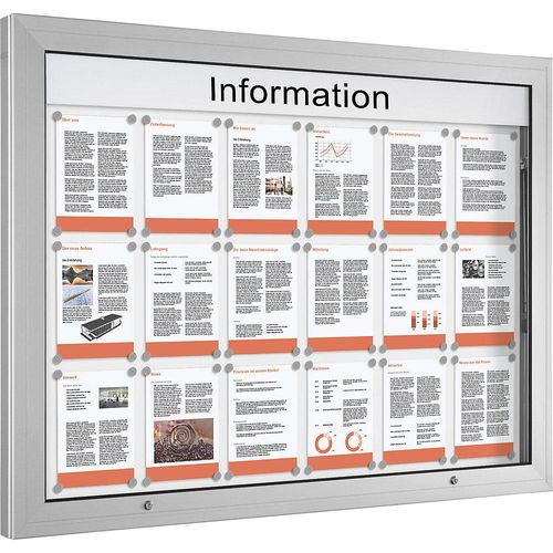 4260256792869 - Schaukasten Türöffnung 90° nach oben für Format DIN A0 Rückwand reinweiß kaiserkraft