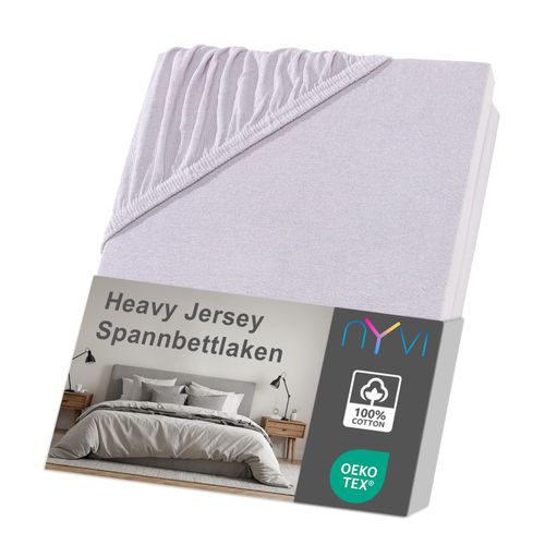 4255636632699 - NYVI Spannbettlaken DreamScience Heavy Jersey - Spannbetttuch Formstabil 160g m² Rundum-Gummizug Bügelfrei Farbesilber Größe140x200 - 160x200 cm 4255636632699 - NYVI Spannbettlaken DreamScience Heavy Jersey - Spannbetttuch Formstabil 160g m² Rundum-Gummizug Bügelfrei Farbesilber Größe140x200 - 160x200 cm