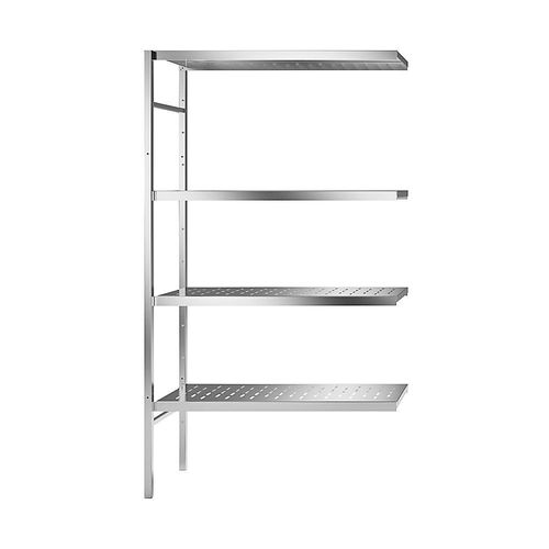 4021177002761 - Edelstahl-Steckregal 4 gelochte Fachböden Fachbodenbreite x Tiefe 940 x 440 mm Eck-Anbauregal kaiserkraft 4021177002761 - Edelstahl-Steckregal 4 gelochte Fachböden Fachbodenbreite x Tiefe 940 x 440 mm Eck-Anbauregal kaiserkraft