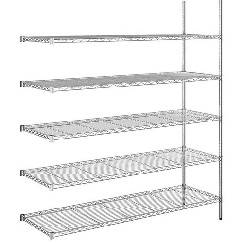 4061753091772 - Stahldraht-Gitterregal verchromt Fachlast 100 kg BxT 1520 x 610 mm Anbauregal Höhe 1880 mm 5 Fachböden kaiserkraft 4061753091772 - Stahldraht-Gitterregal verchromt Fachlast 100 kg BxT 1520 x 610 mm Anbauregal Höhe 1880 mm 5 Fachböden kaiserkraft