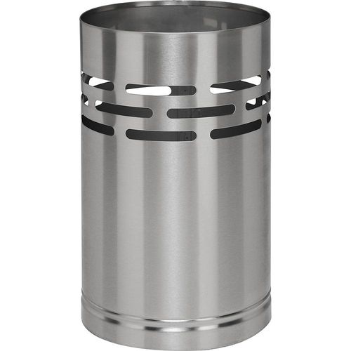 4030695437016 - VAR Papierkorb Edelstahl matt gebürstet Volumen 15 l HxØ 380 x 230 mm mit Stanzung