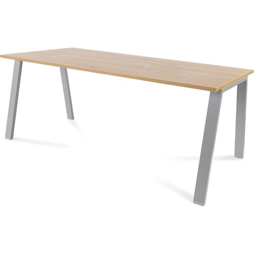 8427951005656 - Schreibtisch BLANCA Höhe 740 mm Gestell A-Form BxT 1800 x 800 mm Eiche-Dekor grau kaiserkraft 8427951005656 - Schreibtisch BLANCA Höhe 740 mm Gestell A-Form BxT 1800 x 800 mm Eiche-Dekor grau kaiserkraft