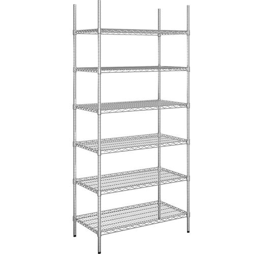 4061753092083 - Stahldraht-Gitterregal verchromt Fachlast 150 kg BxT 910 x 610 mm Grundregal Höhe 2180 mm 6 Fachböden kaiserkraft 4061753092083 - Stahldraht-Gitterregal verchromt Fachlast 150 kg BxT 910 x 610 mm Grundregal Höhe 2180 mm 6 Fachböden kaiserkraft