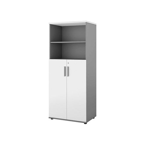 5905745101300 - Schrank Portland BxT 800 x 420 mm H 1845 mm Türhöhe 1060 mm lichtgrau   weiß kaiserkraft