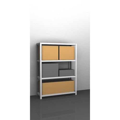 4061753023537 - eurokraft pro Schwerlast-Schraubregal lichtgrau RAL 7035 Regalhöhe 1500 mm Grundregal Breite x Tiefe 1300 x 400 mm