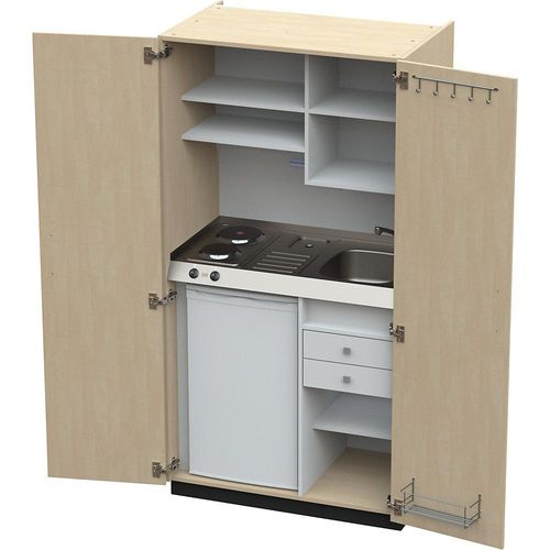 4021177250131 - Schrankküche mit Flügeltüren 2 Massekochfelder Becken rechts Birke 1956x1000x650xmm kaiserkraft 4021177250131 - Schrankküche mit Flügeltüren 2 Massekochfelder Becken rechts Birke 1956x1000x650xmm kaiserkraft