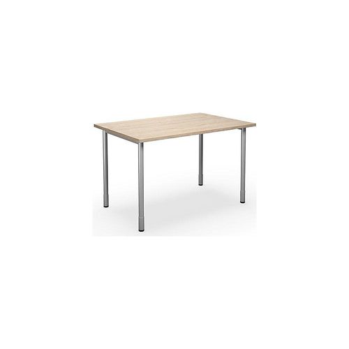4061753261892 - Mehrzwecktisch DUO-C gerade Platte HxT 700 - 800 x 800 mm Breite 1200 mm Eiche silber kaiserkraft
