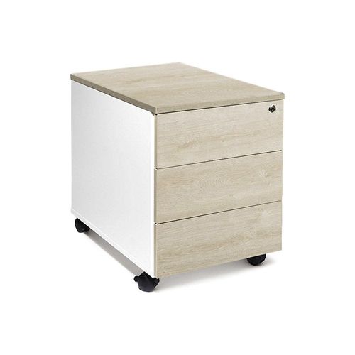 5905745100853 - Rollcontainer Portland HxBxT 550 x 420 x 600 mm weiß gebürstet Eiche kaiserkraft 5905745100853 - Rollcontainer Portland HxBxT 550 x 420 x 600 mm weiß gebürstet Eiche kaiserkraft