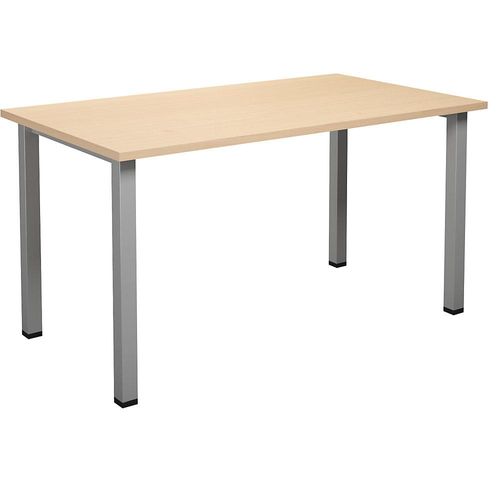 4061753264176 - Mehrzwecktisch DUO-U gerade Platte Tiefe 800 mm Breite 1400 mm Birke silber kaiserkraft