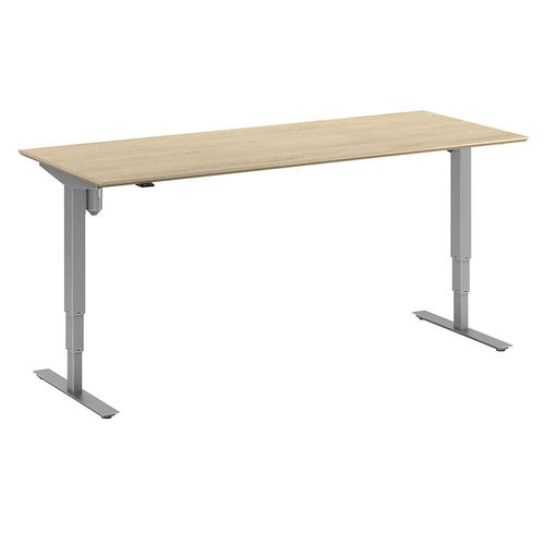 4061753261779 - Schreibtisch Atlanta Trend elektrisch höhenverstellbar gerade BxT 2000 x 800 mm Eiche silber kaiserkraft 4061753261779 - Schreibtisch Atlanta Trend elektrisch höhenverstellbar gerade BxT 2000 x 800 mm Eiche silber kaiserkraft