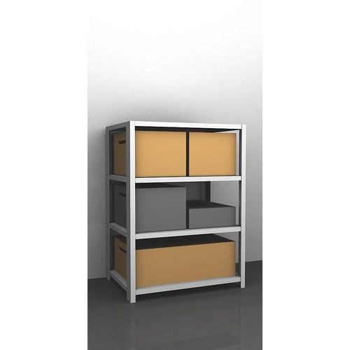 4061753023834 - eurokraft pro Schwerlast-Schraubregal lichtgrau RAL 7035 Regalhöhe 1500 mm Grundregal Breite x Tiefe 1300 x 800 mm