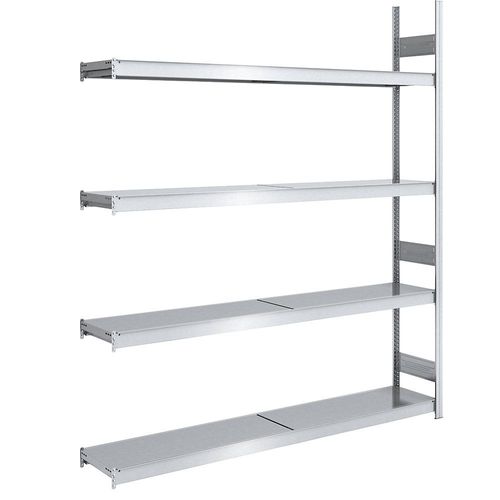 4250623702843 - Großfach-Steckregal verzinkt Boden-BxT 2000 x 400 mm Anbauregal 4 Stahlböden Höhe 2500 mm hofe