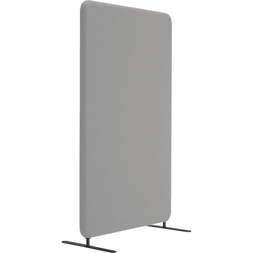 7332835355417 - Akustik-Trennwand Standard abgerundete Ecken Höhe 1500 mm inkl Füße Breite 1000 mm grau kaiserkraft