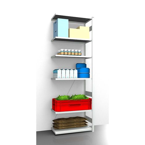 4061753031235 - eurokraft pro Hygiene-Steckregal Regalhöhe 2700 mm 6 Fachböden BxT 975 x 585 mm Anbauregal