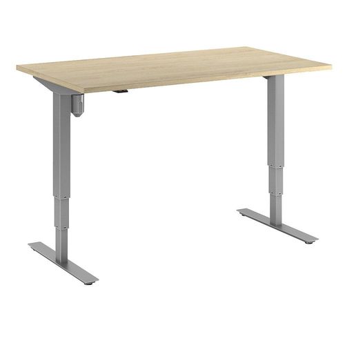 4061753258588 - Schreibtisch Atlanta elektrisch höhenverstellbar gerade BxT 1400 x 800 mm Eiche silber kaiserkraft 4061753258588 - Schreibtisch Atlanta elektrisch höhenverstellbar gerade BxT 1400 x 800 mm Eiche silber kaiserkraft