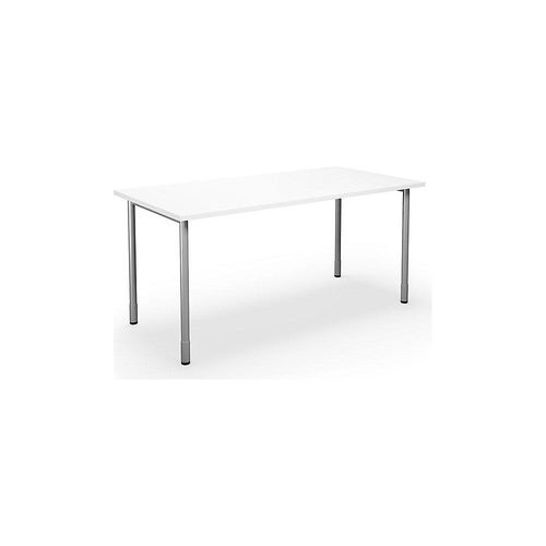 4061753262349 - Mehrzwecktisch DUO-C gerade Platte HxT 700 - 800 x 800 mm Breite 1600 mm weiß silber kaiserkraft