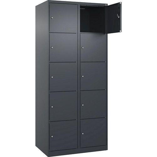 4068192004752 - 5er-Schließfachschrank Evolo PLUS 2 Abteile grau B 800 mm 10 Fächer mit Bodengleitern Zylinderschloss kaiserkraft 4068192004752 - 5er-Schließfachschrank Evolo PLUS 2 Abteile grau B 800 mm 10 Fächer mit Bodengleitern Zylinderschloss kaiserkraft