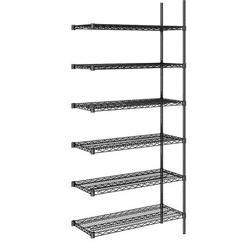 4061753091154 - Stahldraht-Gitterregal schwarz Fachlast 250 kg BxT 910 x 460 mm Anbauregal Höhe 2180 mm 6 Fachböden kaiserkraft 4061753091154 - Stahldraht-Gitterregal schwarz Fachlast 250 kg BxT 910 x 460 mm Anbauregal Höhe 2180 mm 6 Fachböden kaiserkraft