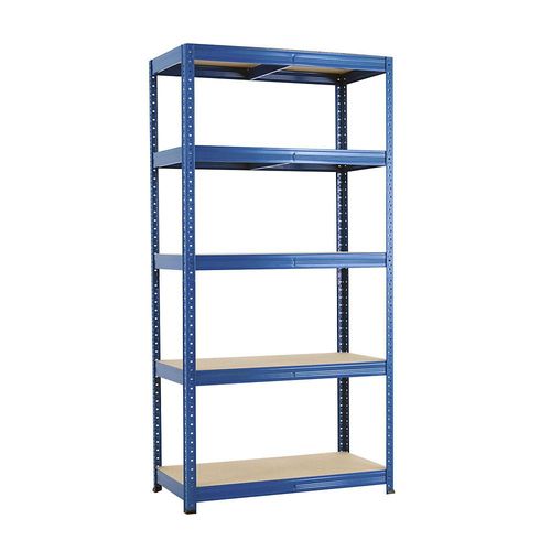 4061753092229 - Steckregal blau 5 Spanplattenböden Traglast 265 kg HxBxT 1780 x 900 x 450 mm kaiserkraft