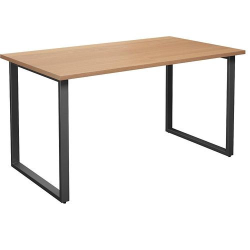 4061753262776 - Mehrzwecktisch DUO-O gerade Platte Tiefe 800 mm Breite 1400 mm Buche   schwarz kaiserkraft